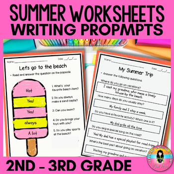 Preview of End of the school year writing prompts / Last week of school activities