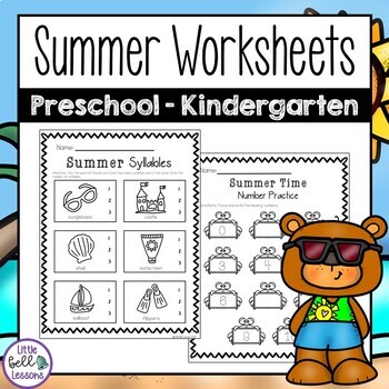 Summer Worksheets for Preschool - Kindergarten by Little Bell Lessons