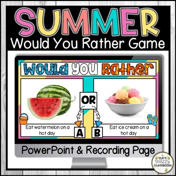 Preview of Summer Would You Rather Games - This or That - End of Year Brain Break Activity