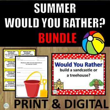 Preview of Summer and End of the Year Would You Rather Question Bundle