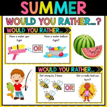 Preview of Summer Would You Rather  | Virtual & In Person Brain Break