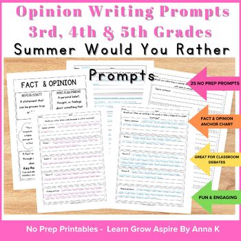 summer would you rather writing prompts for kids