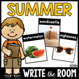 Summer Write the Room Cards with Real Pictures, Word Searc