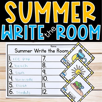 Summer Write the Room Kindergarten Activity by Curriculum Kingdom