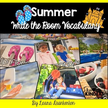 Preview of Summer Write the Room Vocabulary