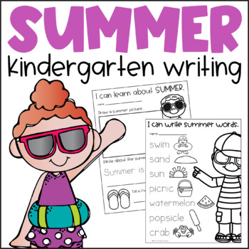 Preview of Summer Writing Activities Kindergarten | Writing Prompts