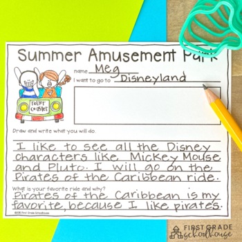 Summer Writing for Second Grade by First Grade Schoolhouse | TpT