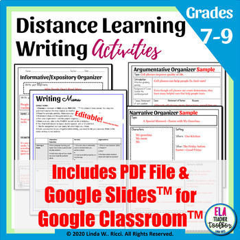 distance writing middle learning activities summer