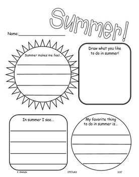 Preview of Summer Writing Activity