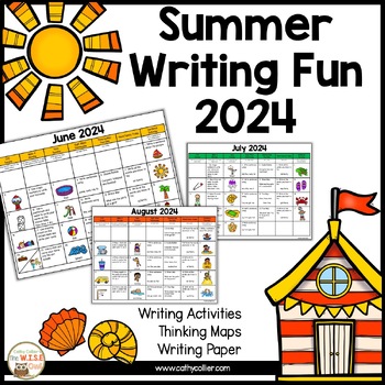 Preview of Summer Writing Calendar and Journal for Kindergarten and 1st Grade