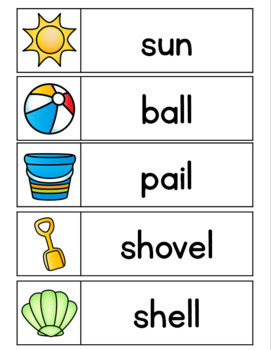 Pocketful of Centers  Preschool word walls, Summer vocabulary words,  Summer words