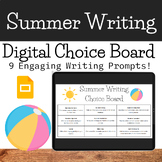 Summer Writing: Digital Choice Board