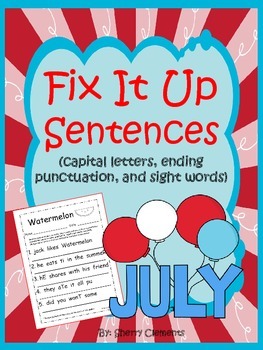 Preview of Summer Writing | Sentence Writing | Capitalization and Punctuation