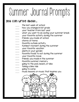 Summer Writing Journal by Brigid | TPT