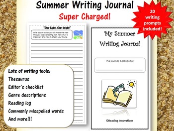 Preview of Summer Writing Journal:  Super Charged with lots of extras!