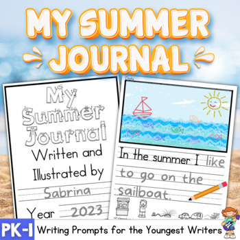 Preview of Summer Writing Journal with Prompts and Pictures for Young Writers