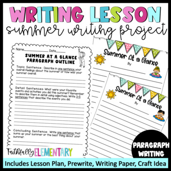Preview of Summer Writing Lesson