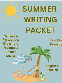 Preview of Summer Writing Packet- English & Spanish with Anchor Charts
