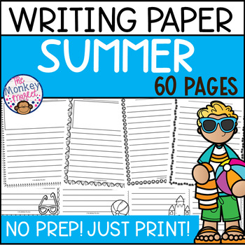 Summer Writing Paper by The Monkey Market | TPT