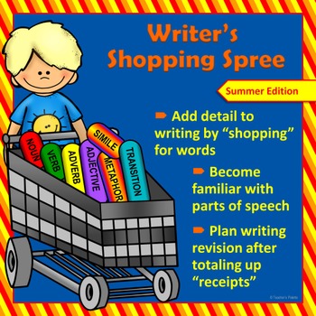 Preview of Summer Writing & Parts of Speech Center Activity: Writer’s Shopping Spree 