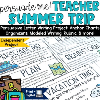 Preview of End of the Year Project Plan Your Teacher 's Vacation Activity 3rd 4th 5th Grade