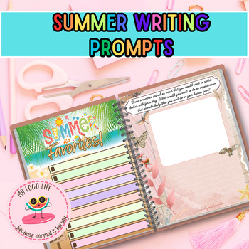 Preview of Summer Writing Promps| Summer Journal| Writing Prompts| Elem/Middle\High NO PREP