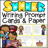 Summer Writing Prompt Task Cards & Writing Paper