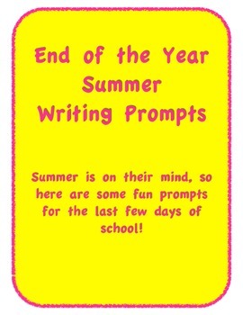 Preview of Summer Writing Prompts