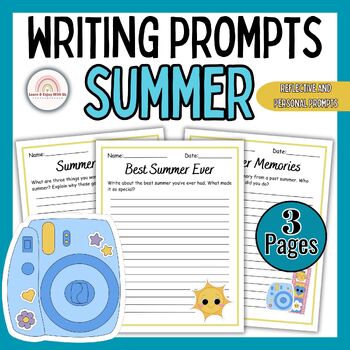 Summer Writing Prompts 4th Grade | Reflective and Personal Prompts