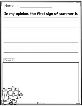 Summer Writing Prompts by The Kiddie Class | Teachers Pay Teachers