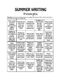 Summer Writing Prompts Choice Board