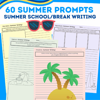 Preview of Summer Writing Prompts {Creative, Narrative, Opinion & Expository}