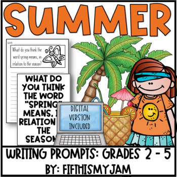 Preview of Summer Writing Prompts | Digital Included