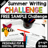 Summer Writing Prompts Distance Learning | 3rd and 4th Grade FREE