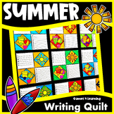 Summer Writing Prompts Quilt for a Bulletin Board Display: