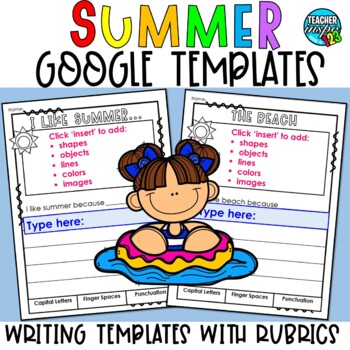 Preview of Summer Writing Prompts - Summer Activities - GOOGLE SLIDES