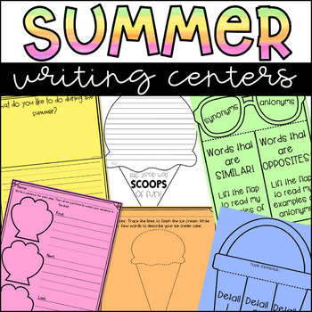 Summer Writing Activities and Centers | Writing Prompts and Fine Motor ...