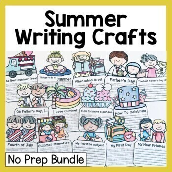 Preview of Summer Writing Crafts Bundle | Summer Writing Prompts Summer Writing Craftivity
