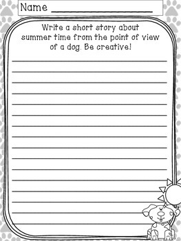 Summer Writing Prompts and Paper by Chantal Gunn | TPT