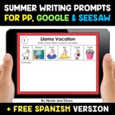 Digital Summer Writing Prompts for Google and Seesaw + FRE