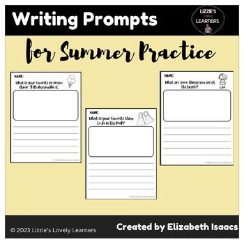 Preview of Summer Writing Prompts for Students | Inspire Creativity and Imagination