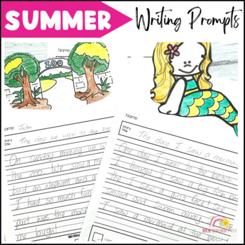 Preview of Summer Writing Prompts with Editable Checklist