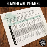 Summer Writing for Teens: Choice Menu with 40 Prompts {Jun