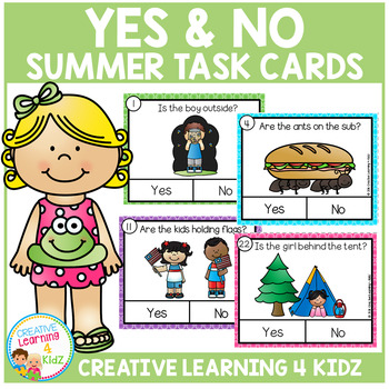 Yes & No Summer Picture Question Task Cards by Creative Learning 4 Kidz
