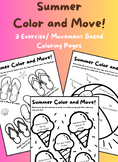 Summer End of Year Yoga Movement Coloring Pages, OT, PT, E