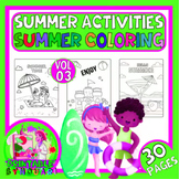 Summer actvities - summer coloring sheets - summer coloring pages