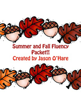 Preview of Summer and Fall DIBELS Fluency Practice Passages