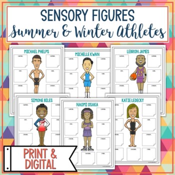 Preview of Summer and Winter Olympians Sensory Figures - Google Classroom™ - Paris 2024
