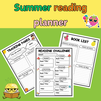 Preview of Summer and year-end family reading Planner may june for young readers.