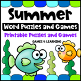 Summer Packet -  Word Puzzles and Games - Fun Summer Schoo